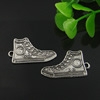Pendant. Fashion Zinc Alloy Jewelry Findings. Lead-free. shoes 29.5x16.5mm. Sold by Bag
