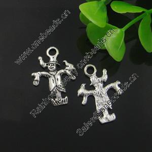 Pendant. Fashion Zinc Alloy Jewelry Findings. Lead-free. clown 23x16mm. Sold by Bag 