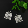 Pendant. Fashion Zinc Alloy Jewelry Findings. Lead-free. Square 7.5x7.5mm. Sold by Bag