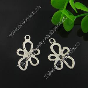 Pendant. Fashion Zinc Alloy Jewelry Findings. Lead-free. Flower 26x16mm. Sold by Bag