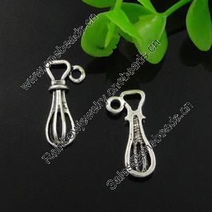 Pendant. Fashion Zinc Alloy Jewelry Findings. Lead-free. 22x9mm. Sold by Bag