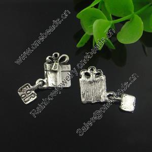 Pendant. Fashion Zinc Alloy Jewelry Findings. Lead-free. Gift box 16x15mm. Sold by Bag
