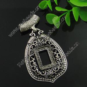 Pendant. Fashion Zinc Alloy Jewelry Findings. Lead-free. 29.5x16.21mm, Inner dia:20x14.5mm. Sold by Bag