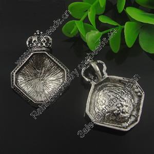 Pendant. Fashion Zinc Alloy Jewelry Findings. Lead-free. 45x33.5mm, Inner dia:27mm. Sold by Bag