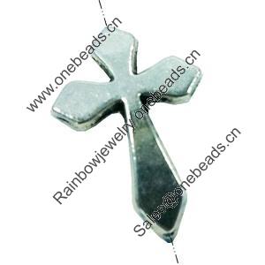 Beads. Fashion Zinc Alloy jewelry findings. Lead-free. Cross 16x23mm. Sold by Bag