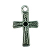 Pendant. Fashion Zinc Alloy jewelry findings. Lead-free. Cross 10x27mm. Sold by Bag
