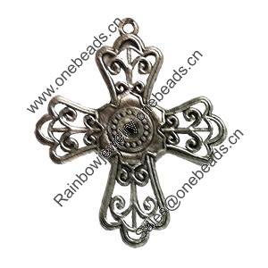 Pendant. Fashion Zinc Alloy jewelry findings. Lead-free. Cross 75x55mm. Sold by PC