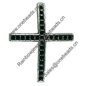 Beads. Fashion Zinc Alloy jewelry findings. Lead-free. Cross 40x33mm. Sold by Bag