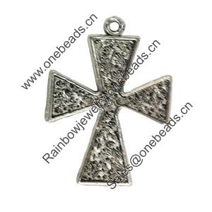 Pendant. Fashion Zinc Alloy jewelry findings. Lead-free. Cross 63x45mm. Sold by Bag