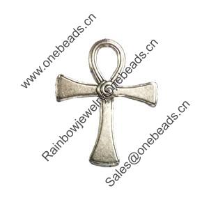 Pendant. Fashion Zinc Alloy jewelry findings. Lead-free. Cross 40x30mm. Sold by Bag