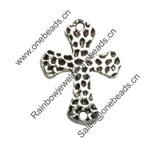 Connector. Fashion Zinc Alloy jewelry findings. Lead-free. Cross 43x32mm. Sold by Bag