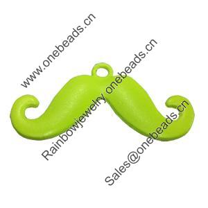 Spray-paint Pendant. Fashion Zinc Alloy Jewelry Findings. Lead-free. mustache 43x24mm. Sold by Bag 