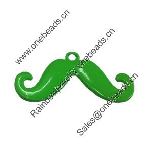 Spray-paint Pendant. Fashion Zinc Alloy Jewelry Findings. Lead-free. mustache 43x24mm. Sold by Bag 