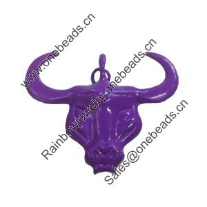 Spray-paint Pendant. Fashion Zinc Alloy Jewelry Findings. Lead-free. Animal 33.5x28mm. Sold by Bag 