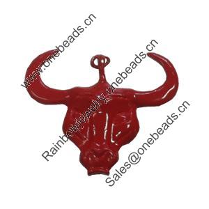 Spray-paint Pendant. Fashion Zinc Alloy Jewelry Findings. Lead-free. Animal 33.5x28mm. Sold by Bag 