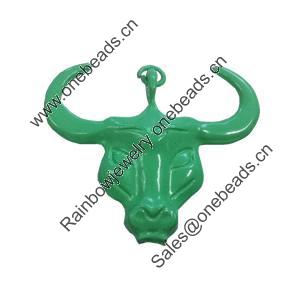 Spray-paint Pendant. Fashion Zinc Alloy Jewelry Findings. Lead-free. Animal 33.5x28mm. Sold by Bag 