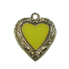 Zinc Alloy Enamel Pendant. Fashion jewelry findings. Lead-free. Heart 20x17mm. Sold by Bag 
