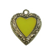 Zinc Alloy Enamel Pendant. Fashion jewelry findings. Lead-free. Heart 20x17mm. Sold by Bag 