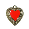 Zinc Alloy Enamel Pendant. Fashion jewelry findings. Lead-free. Heart 20x17mm. Sold by Bag 
