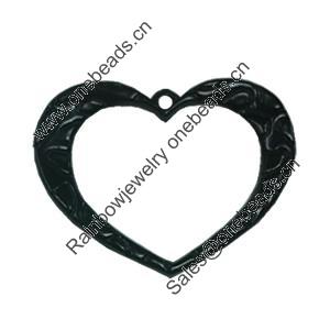 Electrophoresis Pendant. Fashion Zinc Alloy Jewelry Findings. Lead-free. Heart 36x27mm. Sold by Bag 