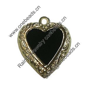 Zinc Alloy Enamel Pendant. Fashion jewelry findings. Lead-free. Heart 20x17mm. Sold by Bag 