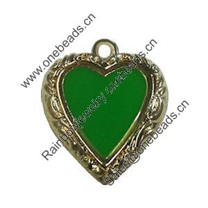 Zinc Alloy Enamel Pendant. Fashion jewelry findings. Lead-free. Heart 20x17mm. Sold by Bag 