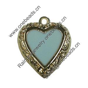 Zinc Alloy Enamel Pendant. Fashion jewelry findings. Lead-free. Heart 20x17mm. Sold by Bag 