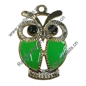 Zinc Alloy Enamel Pendant. Fashion jewelry findings. Lead-free. Animal 34x22mm. Sold by Bag 