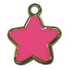 Zinc Alloy Enamel Pendant. Fashion jewelry findings. Lead-free. Star 15mm. Sold by Bag 