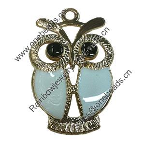 Zinc Alloy Enamel Pendant. Fashion jewelry findings. Lead-free. Animal 34x22mm. Sold by Bag 