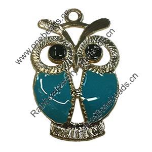 Zinc Alloy Enamel Pendant. Fashion jewelry findings. Lead-free. Animal 34x22mm. Sold by Bag 