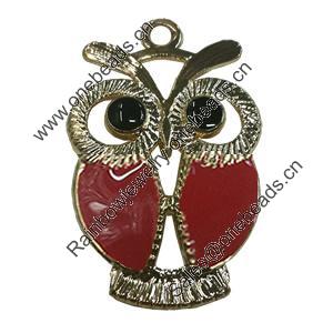 Zinc Alloy Enamel Pendant. Fashion jewelry findings. Lead-free. Animal 34x22mm. Sold by Bag 