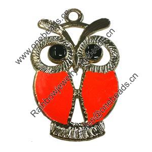 Zinc Alloy Enamel Pendant. Fashion jewelry findings. Lead-free. Animal 34x22mm. Sold by Bag 