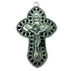 Pendant. Fashion Zinc Alloy jewelry findings. Lead-free. Cross 65x38mm. Sold by PC
