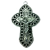 Pendant. Fashion Zinc Alloy jewelry findings. Lead-free. Cross 65x38mm. Sold by PC