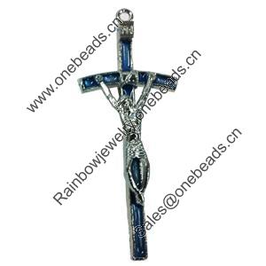 Pendant. Fashion Zinc Alloy jewelry findings. Lead-free. Cross78x30mm. Sold by PC