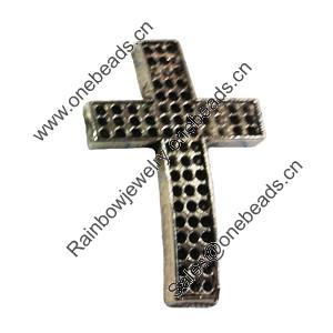 Beads. Fashion Zinc Alloy jewelry findings. Lead-free. Cross 44x28mm. Sold by Bag