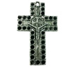 Pendant. Fashion Zinc Alloy jewelry findings. Lead-free. Cross 42x26mm. Sold by Bag