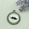 Zinc Alloy Enamel Pendant. Fashion jewelry findings. Lead-free. Flat Round 30x34.5mm. Sold by PC
