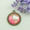 Zinc Alloy Enamel Pendant. Fashion jewelry findings. Lead-free. Flat Round 30x34.5mm. Sold by PC