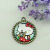 Zinc Alloy Enamel Pendant. Fashion jewelry findings. Lead-free. Flat Round 30x34.5mm. Sold by PC
