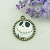 Zinc Alloy Enamel Pendant. Fashion jewelry findings. Lead-free. Flat Round 30x34.5mm. Sold by PC