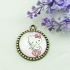 Zinc Alloy Enamel Pendant. Fashion jewelry findings. Lead-free. Flat Round 30x34.5mm. Sold by PC
