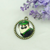 Zinc Alloy Enamel Pendant. Fashion jewelry findings. Lead-free. Flat Round 30x34.5mm. Sold by PC