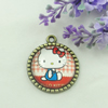 Zinc Alloy Enamel Pendant. Fashion jewelry findings. Lead-free. Flat Round 30x34.5mm. Sold by PC