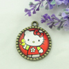 Zinc Alloy Enamel Pendant. Fashion jewelry findings. Lead-free. Flat Round 30x34.5mm. Sold by PC