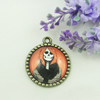 Zinc Alloy Enamel Pendant. Fashion jewelry findings. Lead-free. Flat Round 30x34.5mm. Sold by PC
