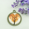 Zinc Alloy Enamel Pendant. Fashion jewelry findings. Lead-free. Flat Round 30x34.5mm. Sold by PC
