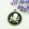 Zinc Alloy Enamel Pendant. Fashion jewelry findings. Lead-free. Flat Round 30x34.5mm. Sold by PC