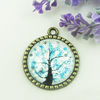 Zinc Alloy Enamel Pendant. Fashion jewelry findings. Lead-free. Flat Round 30x34.5mm. Sold by PC